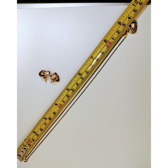 Danbury Mint Vermeil Necklace Genuine Ruby 14k Gold / Sterling Silver Open Heart - Picture 3 of 16